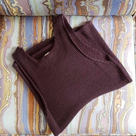 Black Label by Chico's Chocolate Brown Knit Sleeveless Sweater Size 2 - Picture 3 of 11